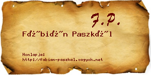 Fábián Paszkál névjegykártya